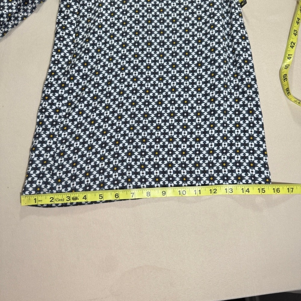 Maeve Anthropologie Callan Wide Leg Pants Geometric Tile Print Blue White 14 - Picture 10 of 16